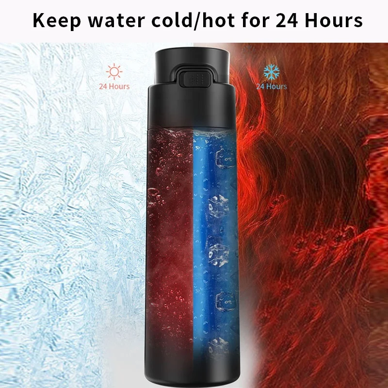 OEM 630ml Large Stainless Steel Self Cleaning Smart Water Bottle UV Smart for Sports Camp Support APP