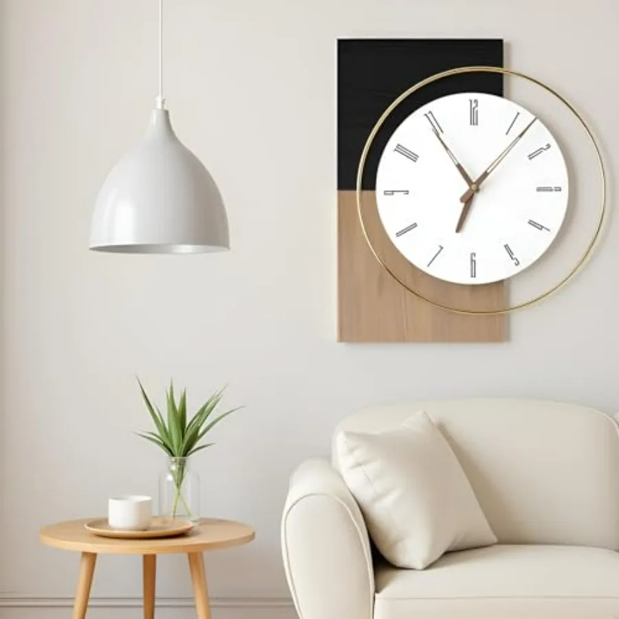 

Настенные часы 19x16 дюймов, современные, бесшумные, на батарейках, деревянные, в стиле фермерского дома, декоративные, для гостиной, спальни, кухни, офиса