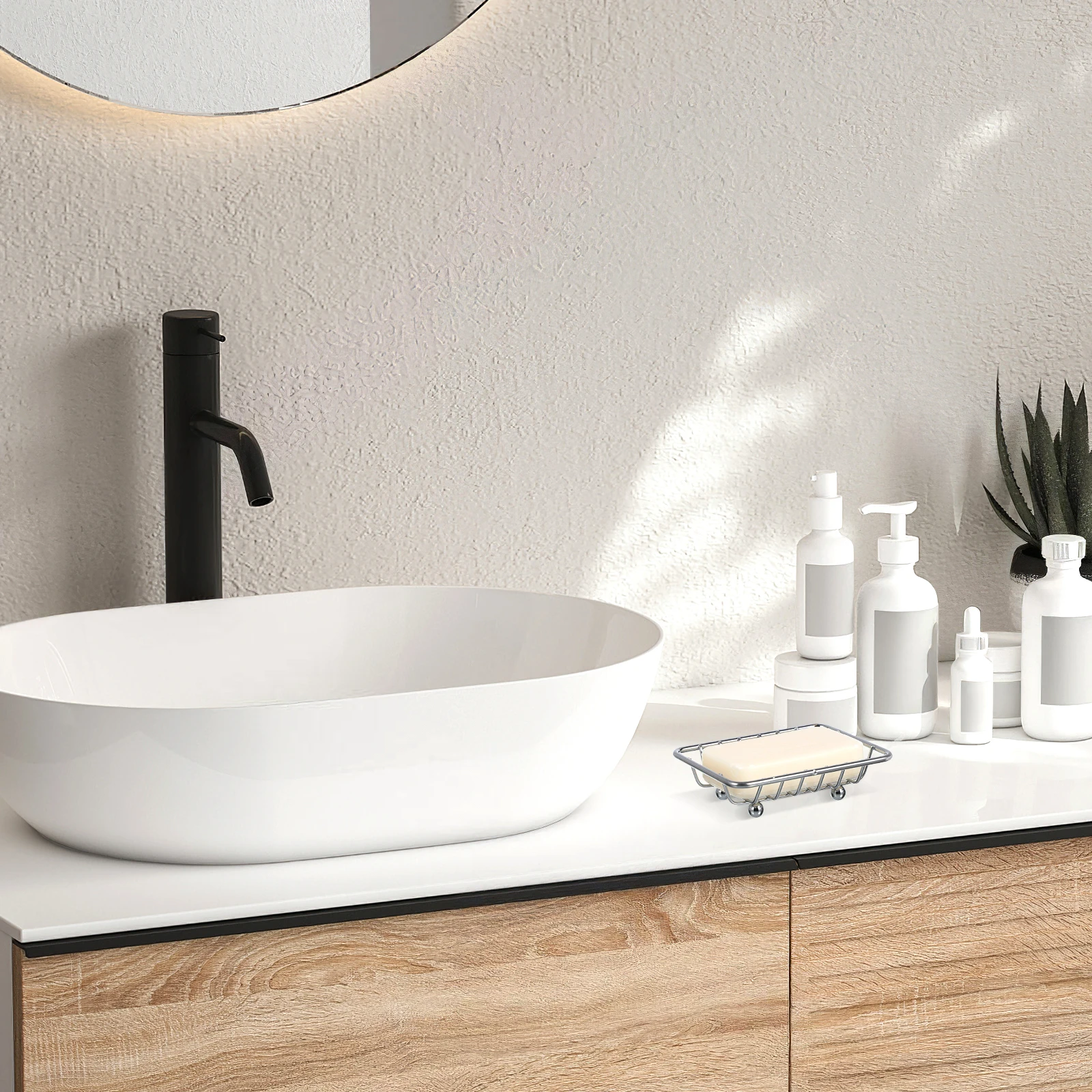 

Draining Bathroom Rack Metal Dish Holder For Shower Toilet Kitchen Laundry Hotel Vanity Light Practical Stylish Storage