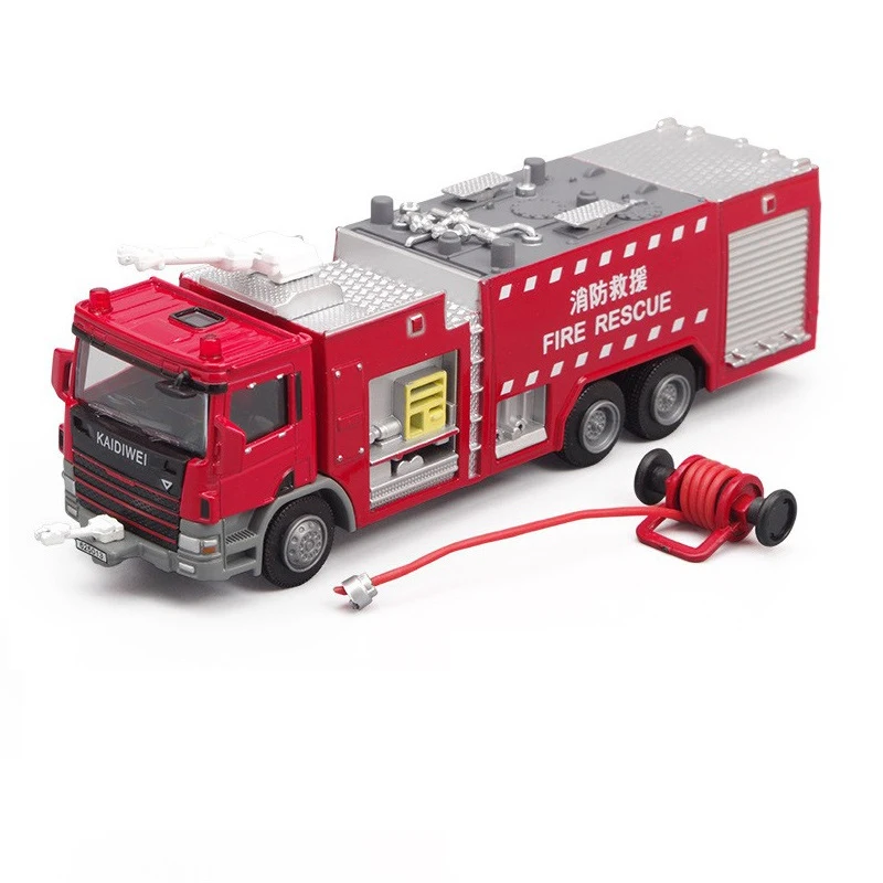 1:50 liga caminhão de bombeiros modelo simulação crianças motor de bombeiros brinquedo presente não-rádio controlado transporte veículo brinquedo ornamentos