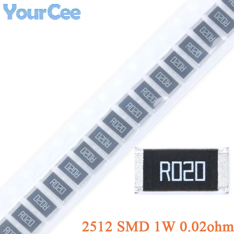 100 sztuk/10 sztuk 0.02ohm 2512 rezystor SMD 1W 0.02 ohm 0.02R R020 1% rezystancja chipa wysoka precyzja