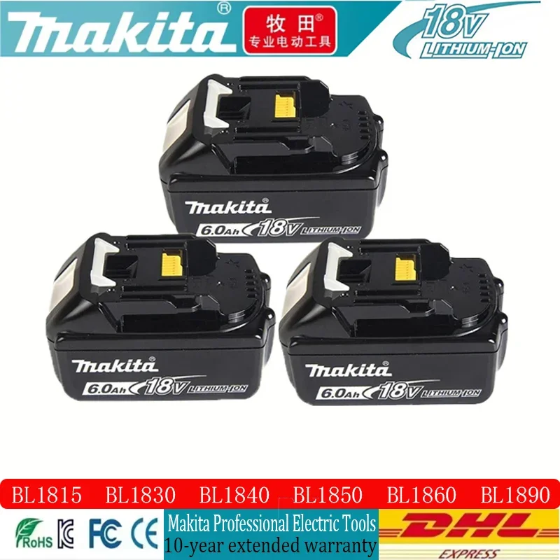 

Makita Original 18V LXT LED Lithium-Ion Rechargeable Power Tool Battery 6.0 Ah Replaceable BL1860B BL1840 L1850 BL1830