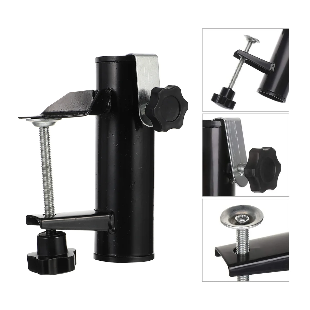 Railing Bracket Outdoor Umbrellas Sunshade Mount Deck Mate Fixed Clip Clamp Black