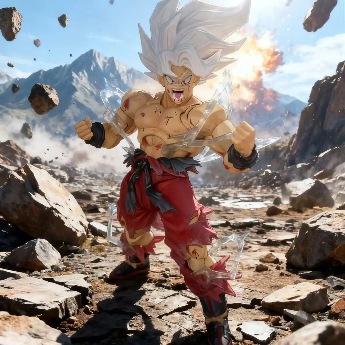 

In Stock N&T Dragon Ball Shf Super Series Weekly Color Goku Battle Damage 3.0 Body Movable