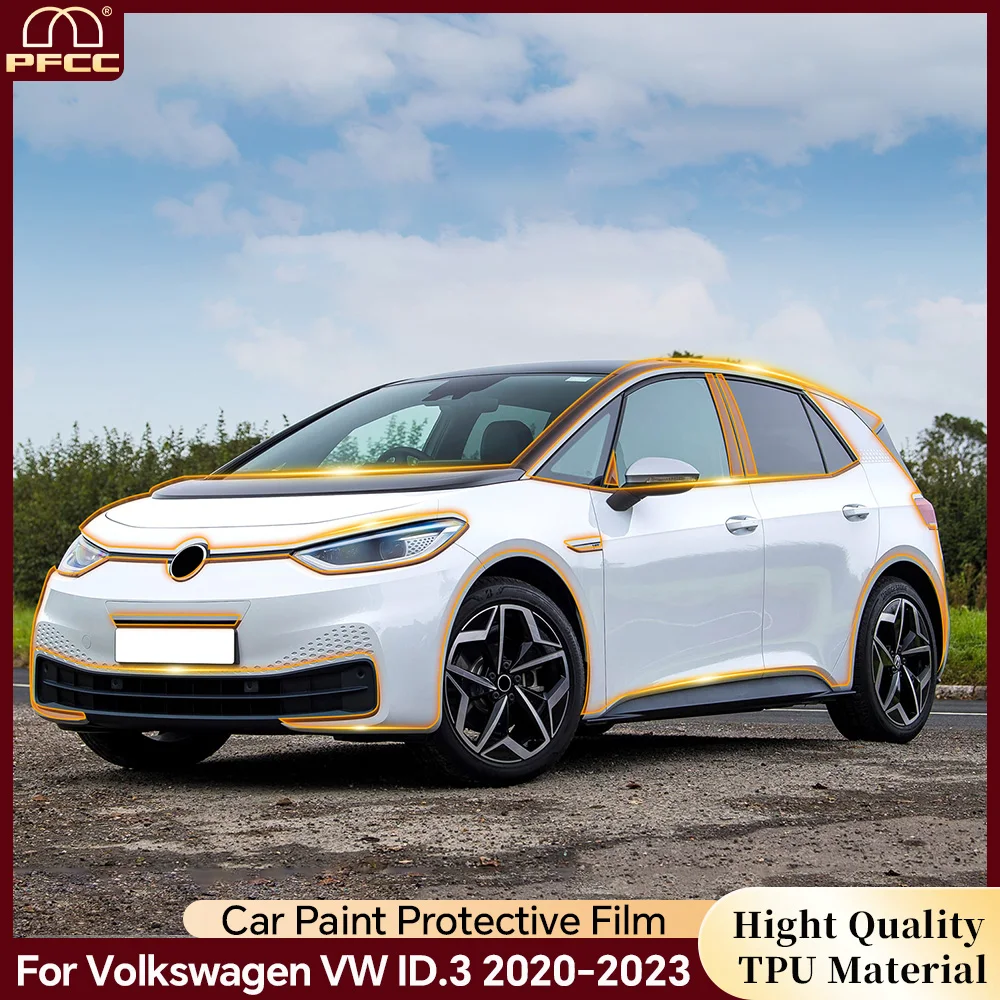 

For Volkswagen VW ID.3 2020 2021 2022 2023 TPU Paint Protection Film Pre-cut PPF Car Body Door Anti-Scratch Transparent Sticker