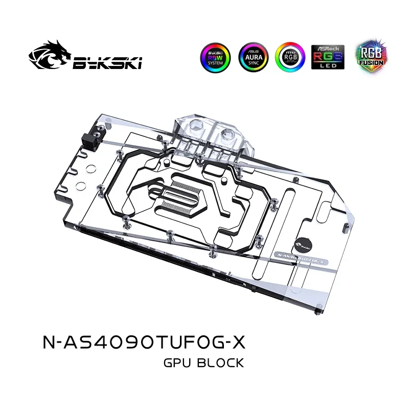 

Блок графического процессора Bykski для ASUS TUF Gaming GeForce RTX 4090 OG, полное покрытие, радиатор ARGB с водяным охлаждением N-AS4090TUFOG-X