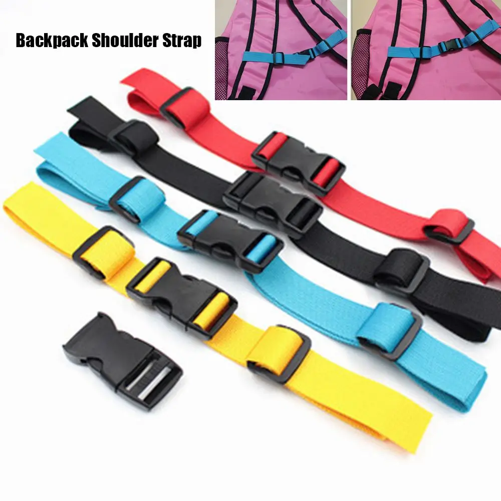 1pc Hot sale Adjustable Dual Release Buckle Fixed Belt Straps Non-slip Buckles Nylon Sternum Strap Bag Parts Accessories