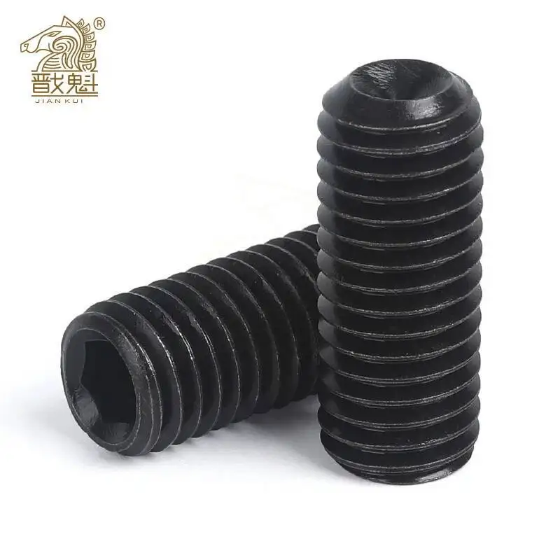 50pc M2 M2.5 M3 M3.5 M4 M5 M6 DIN916 304 stainless Black grade 12.9 steel Hex Hexagon Socket Allen Cup Point Grub Screw Set Bolt