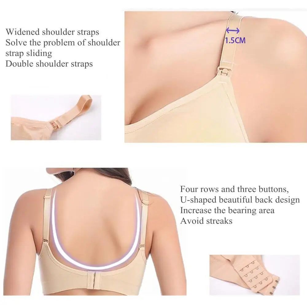 Still-BHs ohne Bügel, Still-BH-Slip-Set, Schwangerschaftskleidung, verhindert Durchhängen, atmungsaktiver Still-BH für Frauen – Detail 9