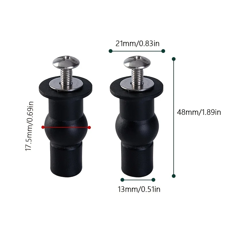 4Pcs Universal Toilet Seat Hinge Bolts, Plastic Expansion Screws For Toilet Lid, Toilet Seat Top Fix Seat Hinge Hole Fixings, Ru