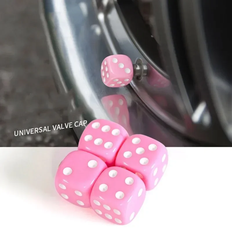 4PCS Dice Style Valve Caps Nipple Caps Tire Cover Tyre Valve Plugs Alloy Wheels ABS Tire Wheel Cover For Car Motorcycle Bike