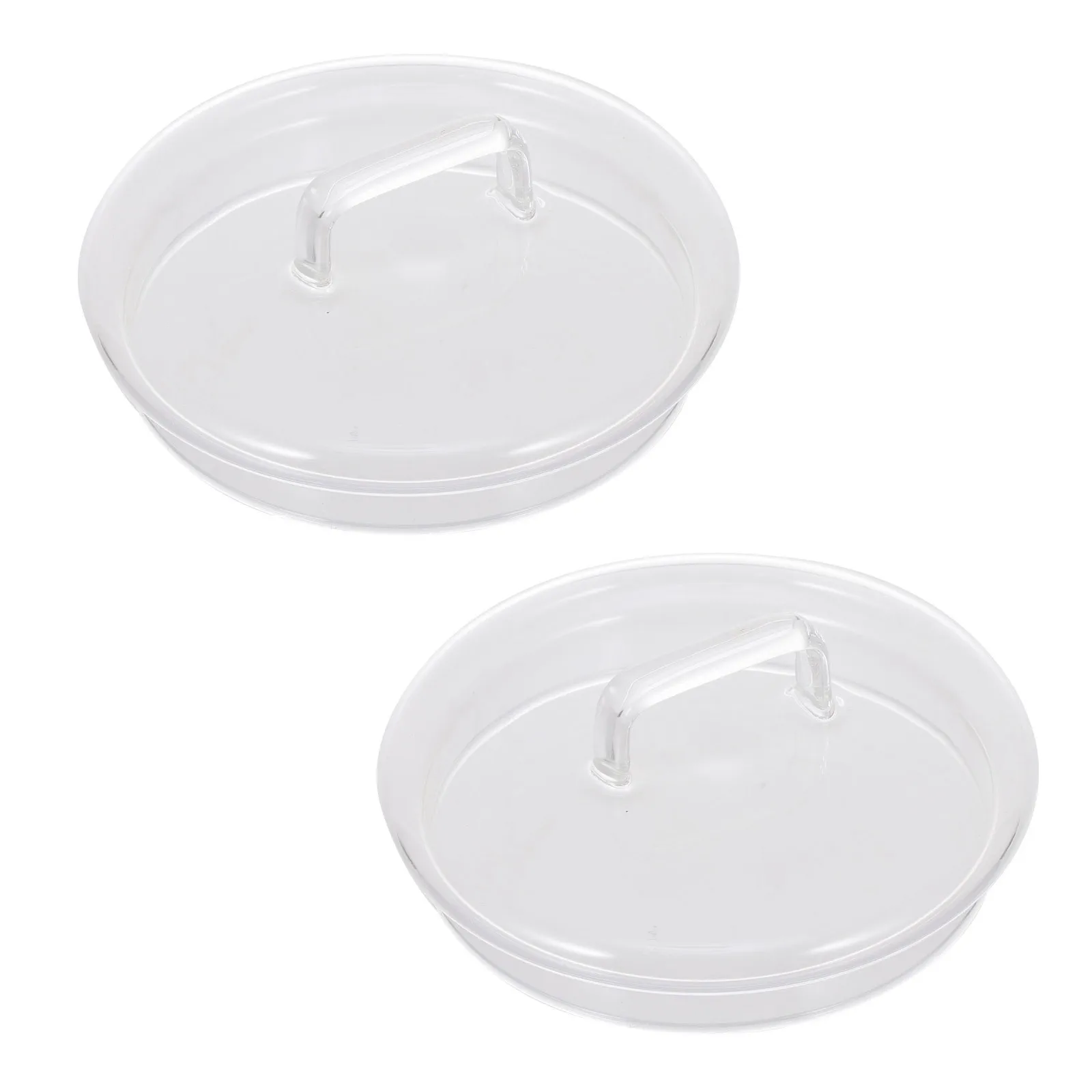 

2Pcs Clear Glass Lids Strong Non-Deform Replacement Covers for Jars and Bottles Secure Fit Long-Term Use Glass Jar Covers