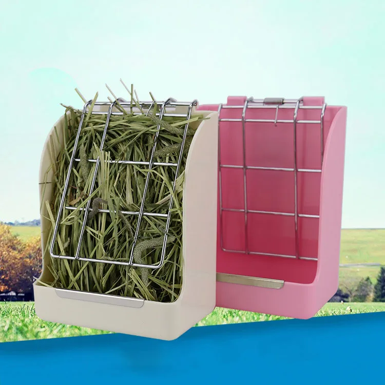 Small Pets Rabbit Guinea Pig Hanging Hamster Feeding Bowl Hay Rack Grass Frame Food Container