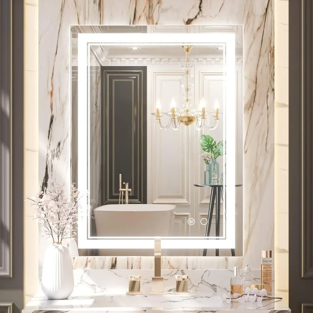 

Dimmable Mirror , 6000K, IP54 Shower mirror LED Bathroom Mirror, 32 x 24 Inch Front Lighted with Lights, Wall Mounted Anti-Fog