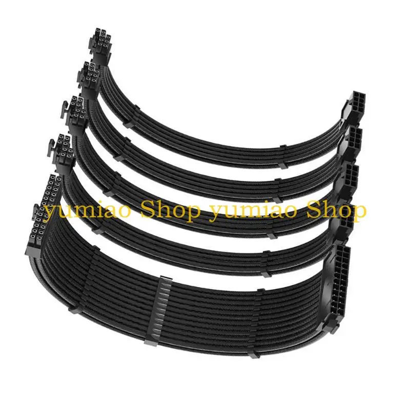 587B ATX24Pin Power  Extension Cable Set 1x24Pin/2x8Pin(4+4)CPU /2x8Pin(6P+2P) PCIE