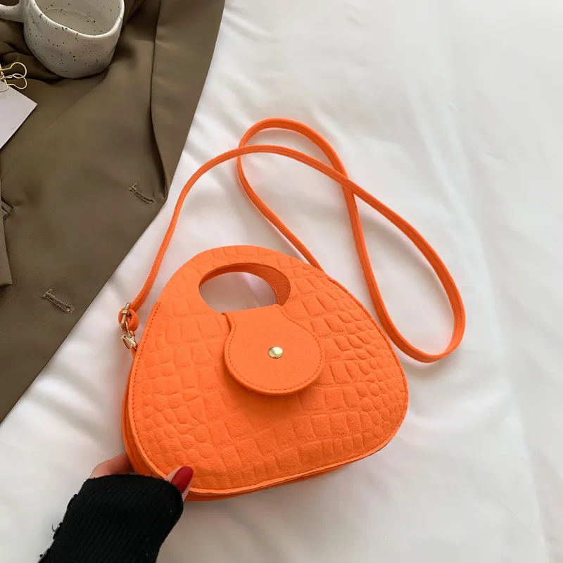 Versatile Women Fashion Handbag Ins Winter Women Shoulder Bag Korean Felt Handbag Crocodile Pattern Girl Crossbody Bag