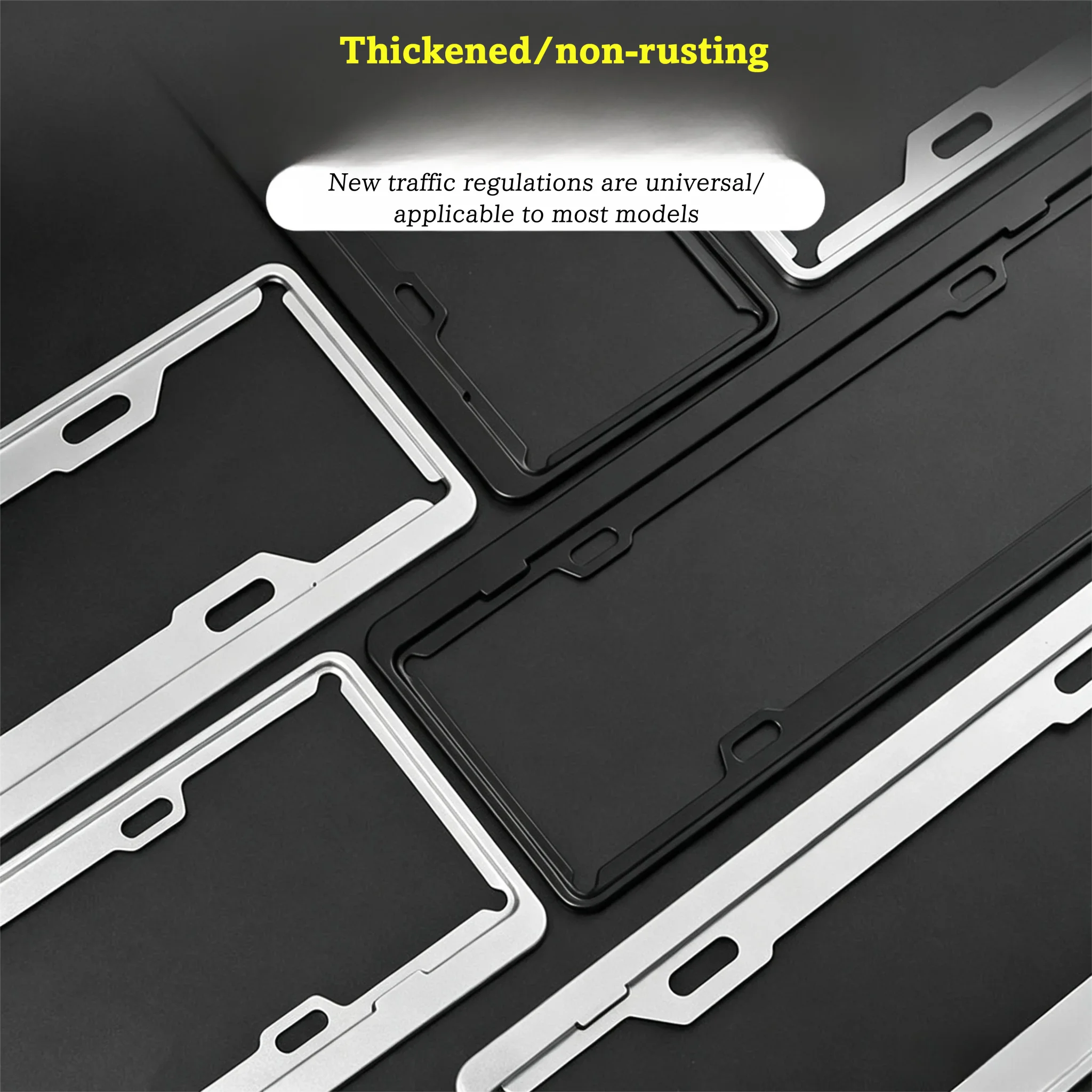 For Porsche Cayenne Macan Panamera Taycan 718 License Plate Frame Aluminum Alloy Slim Border Cover 2PCS