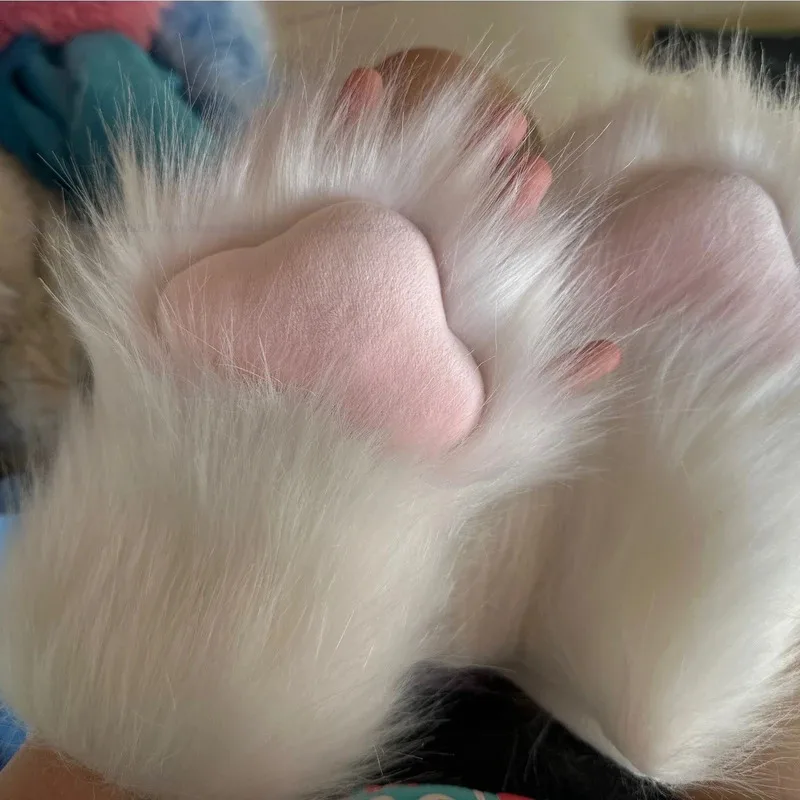 2024 nuovi guanti zampa pelosa costumi Cosplay gatto pecora artiglio coniglio Fursuit artiglio animale carino artiglio animale peloso guanti artiglio di gatto