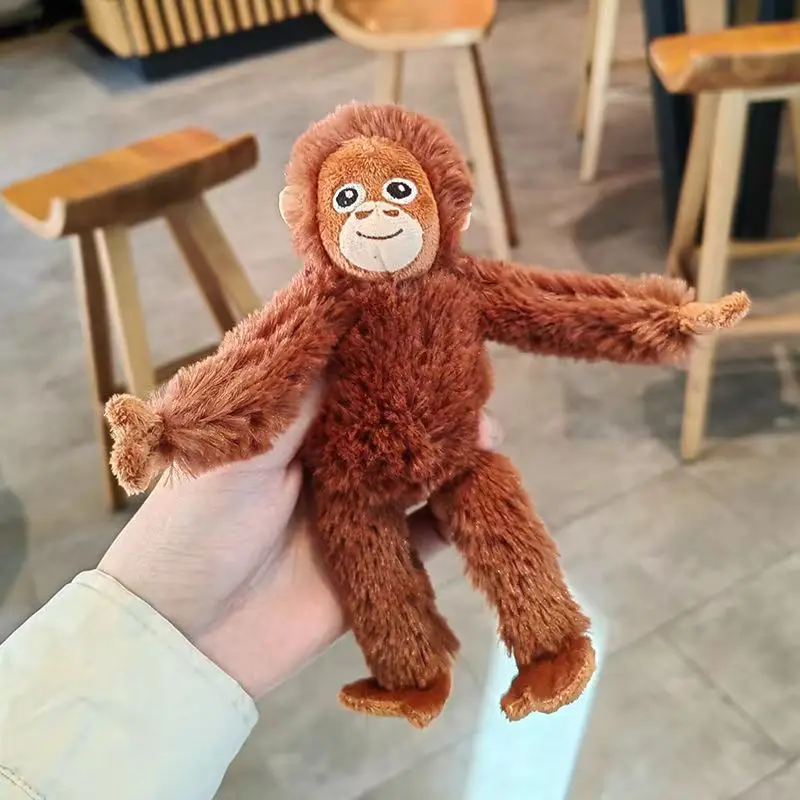 Cartoon Gorilla Plush Toy Chimpanzees Monkey Pendant Soft Stuffed Doll Keychain Backpack Car Bag Key Ring Decor Children Gift