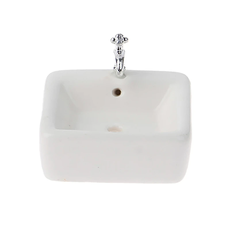 

1:12 миниатюрная керамическая раковина для кукольного домика, модель раковины для ванной