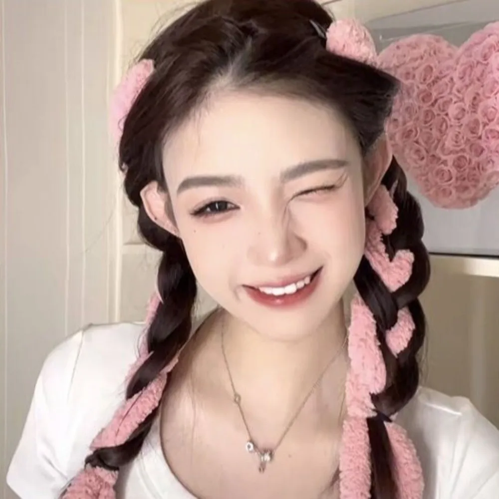 2pcs Colorful Braids Hair Band Rope Hip-hop Dirty Braid Braided Hair Embellished Reusable Handmade Fried Dough Twist Braid Clip