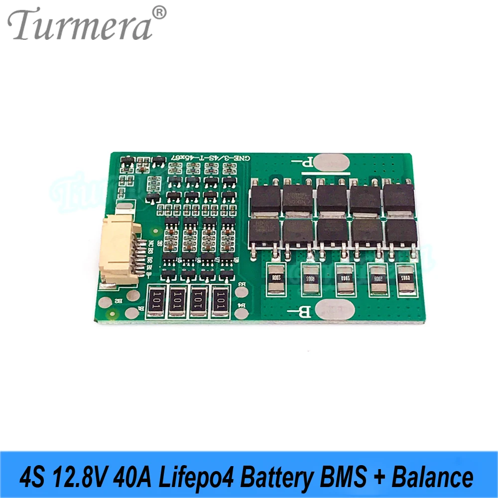 Turmera 4S 12.8V 40A BMS Lifepo4 tablica zabezpieczająca baterię z wagą do 3.2V 26650 32700 33140 12V Lifepo4 zestaw akumulatorów skorzystaj z