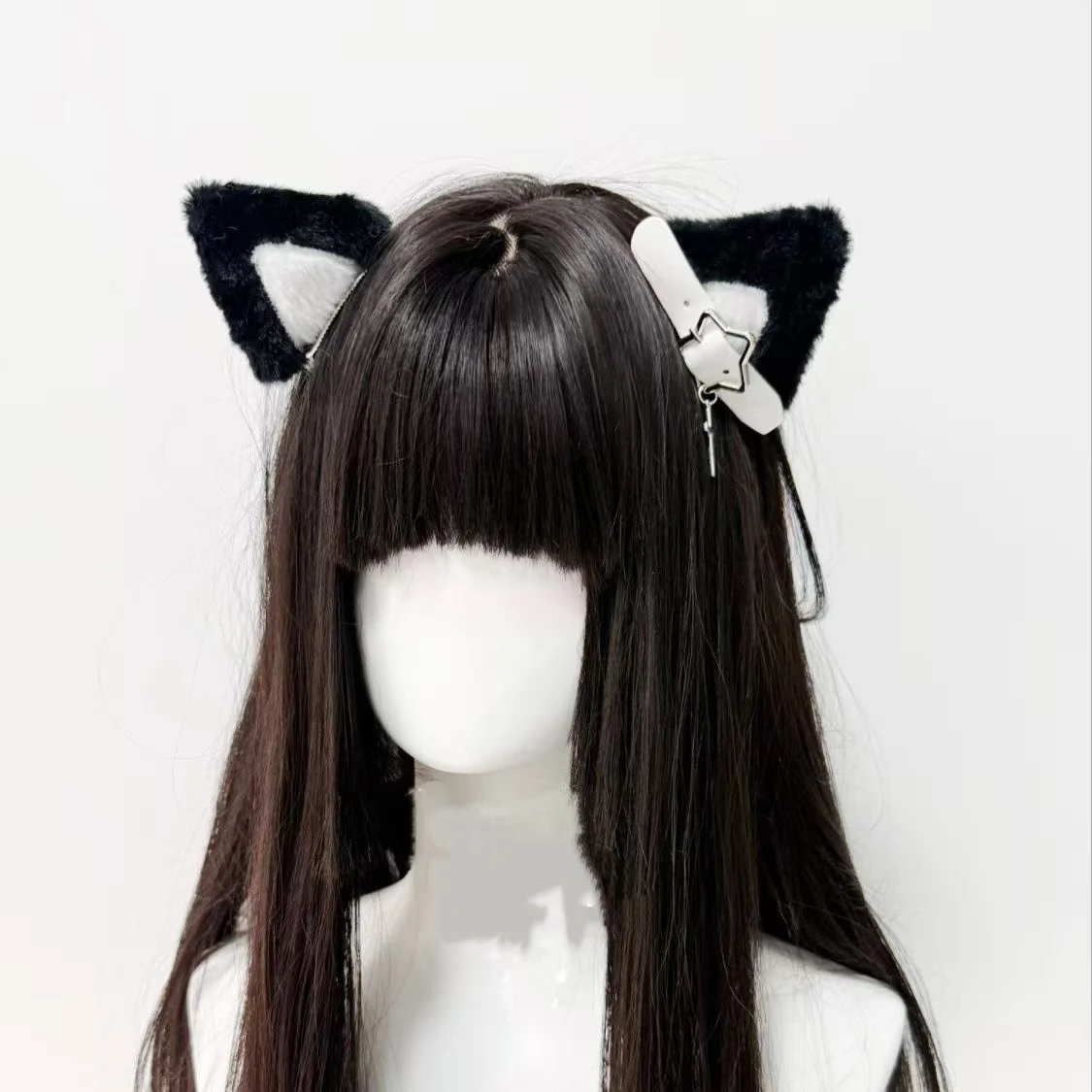 고양이 귀 머리핀 여성용 인조 모피 헤어 바레트 핑크 액세서리 푹신한 파티 용품 애니메이션 코스프레 Y2K 헤드웨어