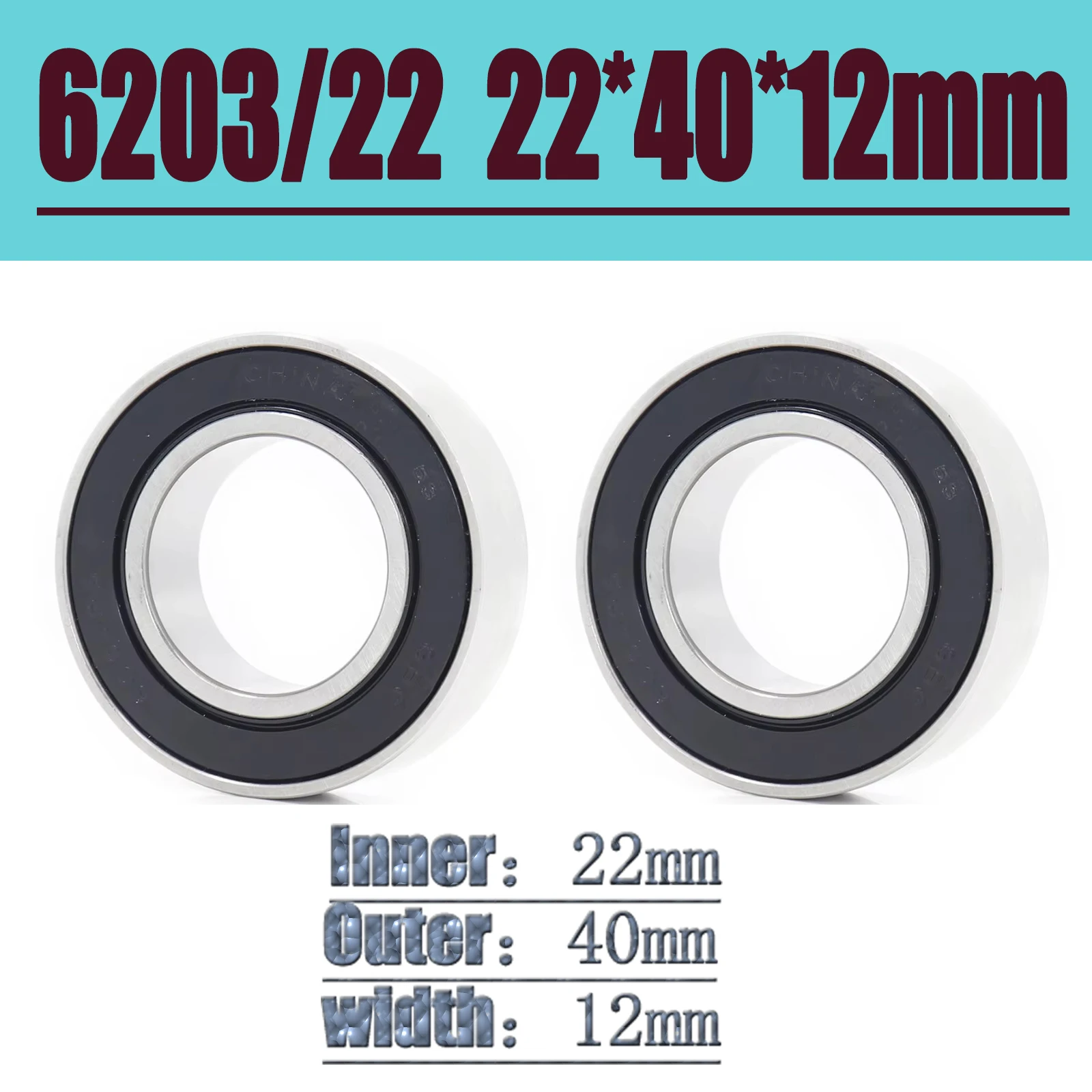 1PC 2PC 6203 Bearing 224012 Non-standard Ball Bearings  22*40*12 mm 6203/22 Inner Diameter 22mm
