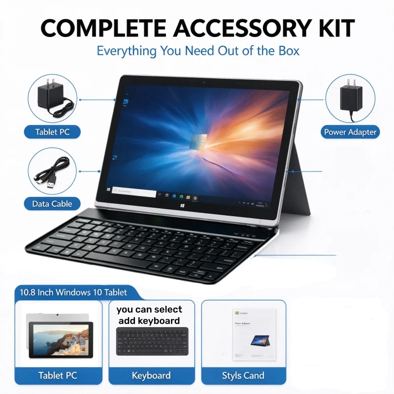 10.8 INCH CWI540 Windows 10 Tablet PC Intel Celeron N3450 CPU 1.1GHz, Quad Core Screen 1920 X 1280 IPS Screen WIFI Type-C