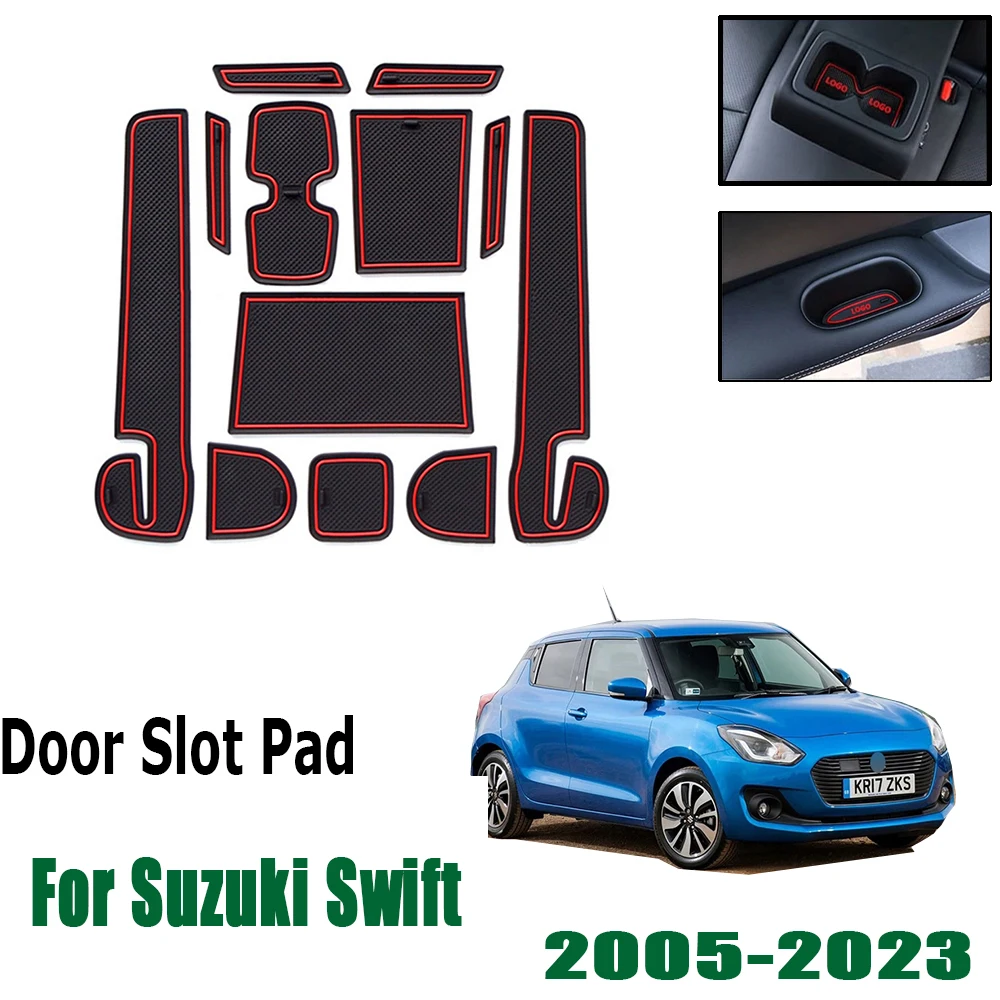 Rubber Anti-slip Door Groove Mat For Suzuki Swift Accessories ZC33S Suzuki Swift Sport Suzuki Swift 2018 Suzuki Swift 2020 Cup