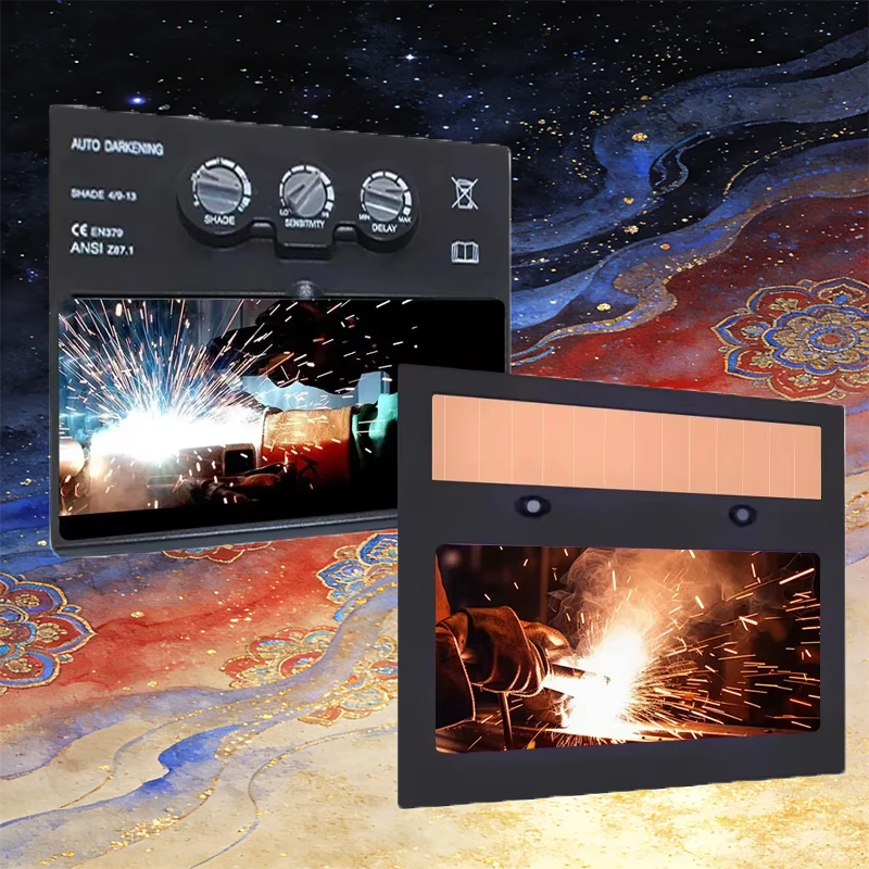 Solar Auto Darkening Shading Welding Filter Lens True Color Mask Helmet LI Battery Powered for Welding Protection
