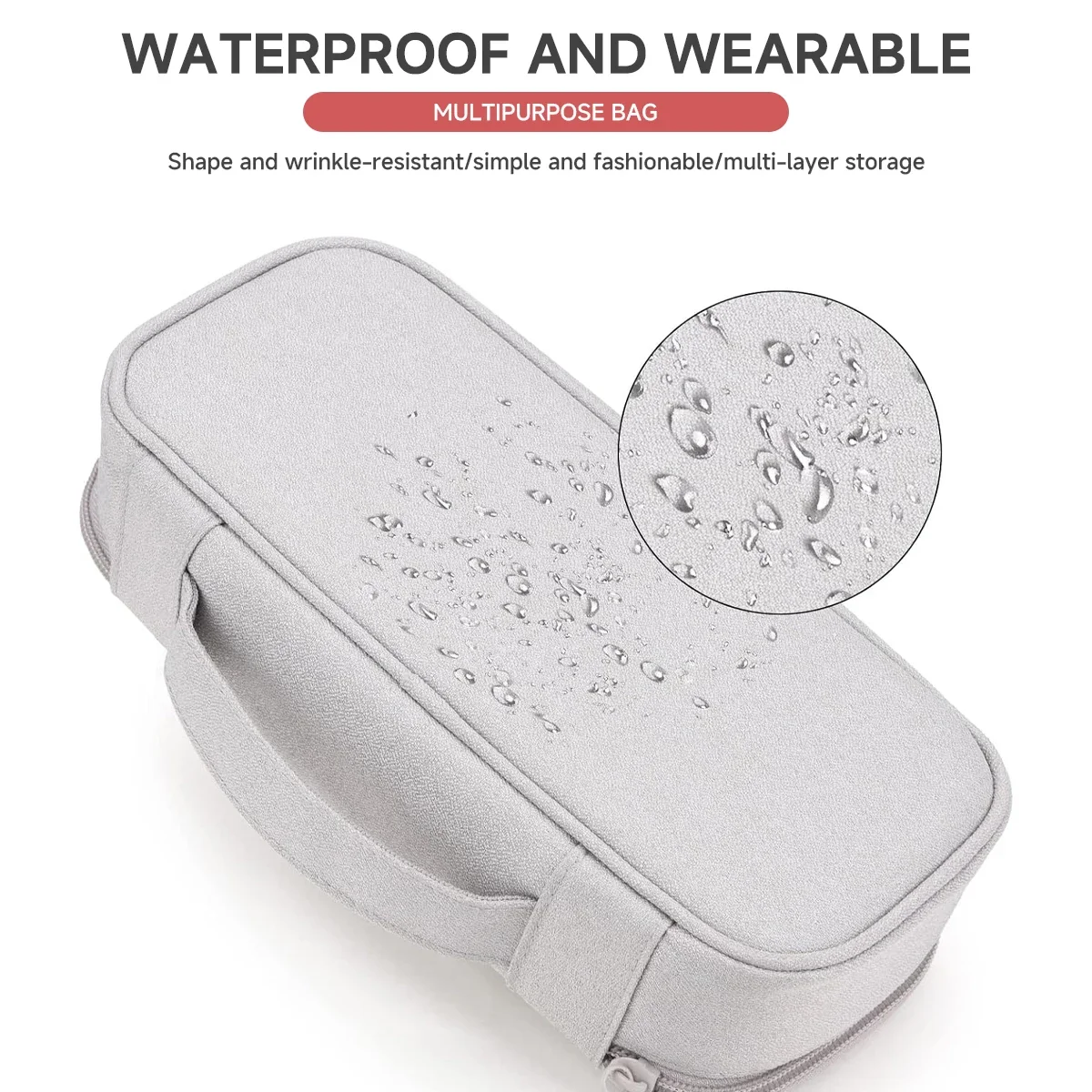 L، M، S ثلاثة أحجام منظم كابلات السفر حقيبة حمل أكياس تخزين محمولة مقاومة للماء لأكياس إلكترونيات سلك الكابل