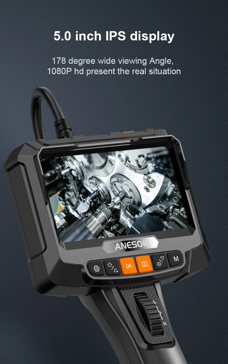 Anesok Endoscope HD S10 8.5mm Camera Hd industrial endoscope waterproof IP67 camera repair pipeline maintenance