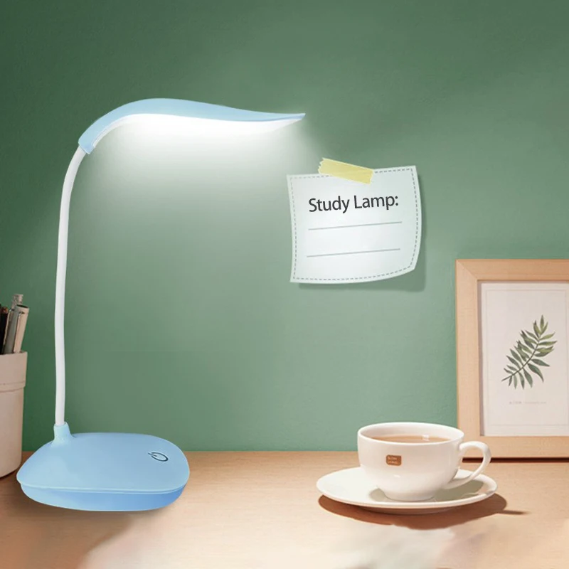 LED Reading Desk Lamp Portable Desk Lamp USB Plugging Table Light Touch Dimming Learn Eye Protection Light Room Office Lighting