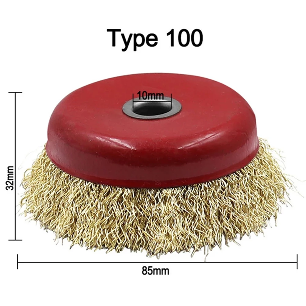 Copper Plated Steel Wire Brush Grinding Wheel Derusting Deburring Polishing Tool For Electrical Drill Brush Cleaning Tool Parts