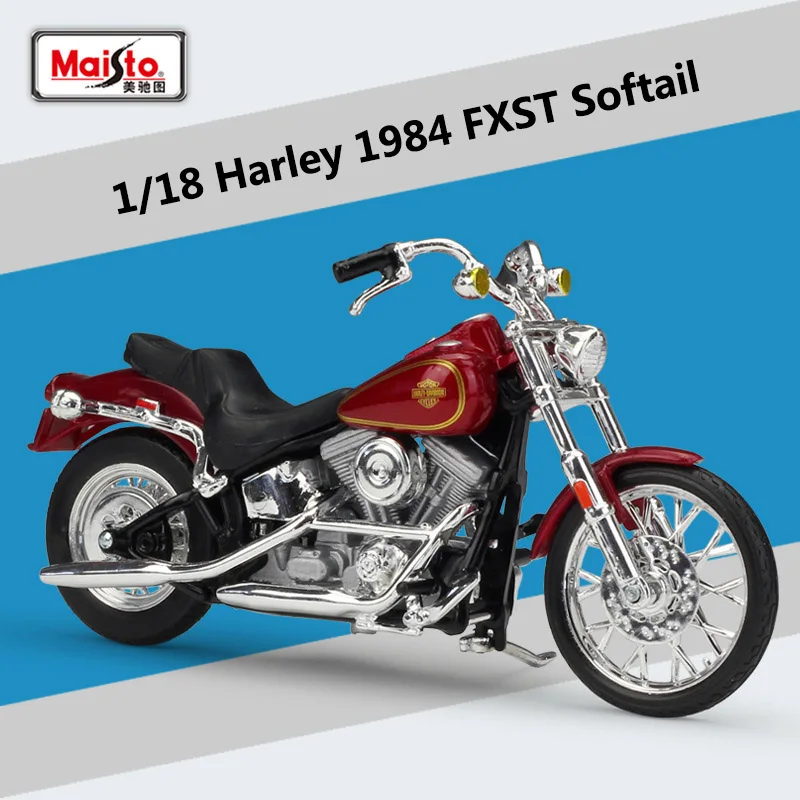 Maisto 1:18 Harley 1984 FXST Softail Alloy Motorcycle Model Simulation Diecast Metal Toy Street Motorcycle Model Childrens Gifts