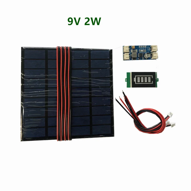 6V 3W 9V 2W 12V 2W pannello solare con solare min caricabatterie con display batteria fai da te KIT PH 2.0 cavo