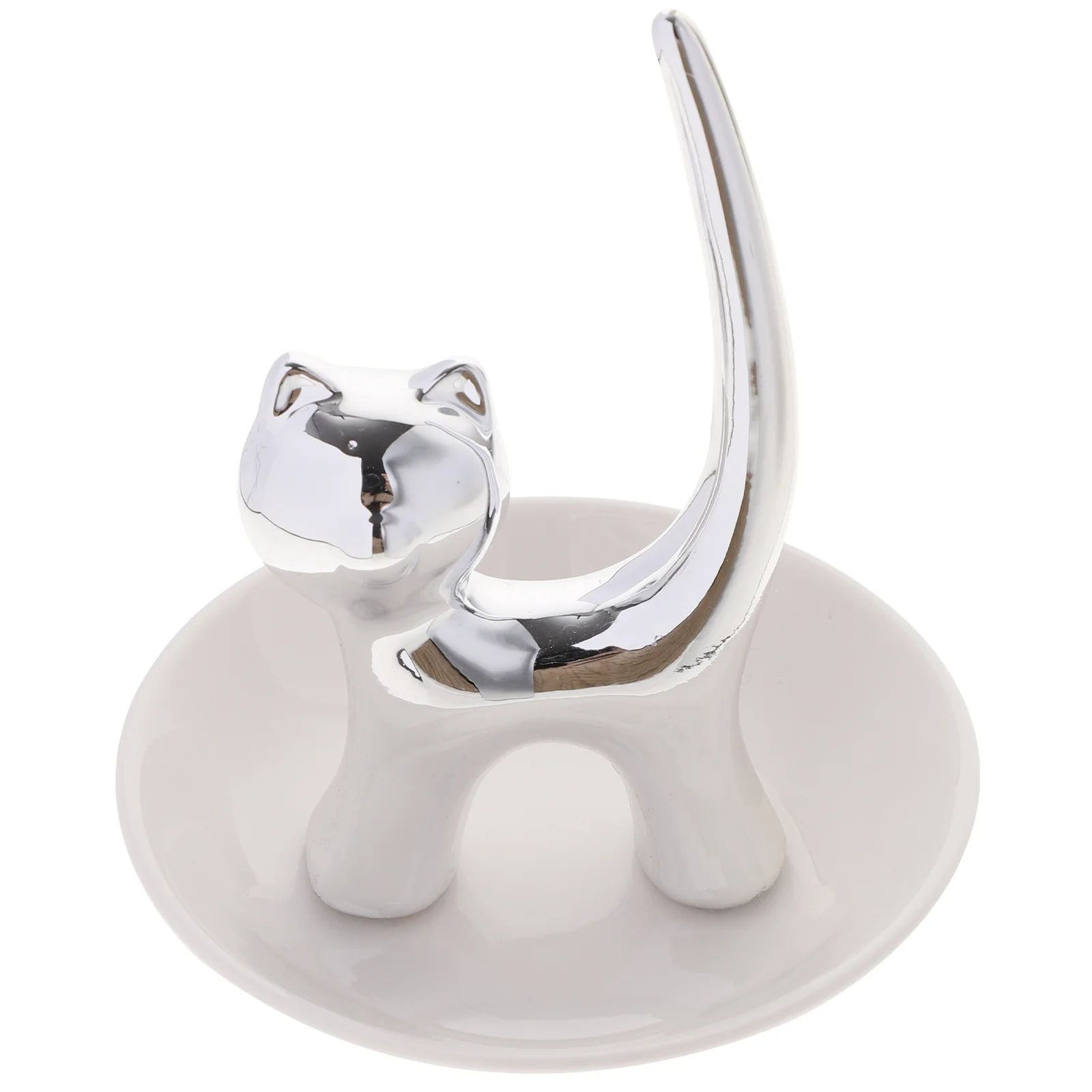 Katzen-Schmuckschale, stilvolle Keramikplatte, langlebiges Schmuck-Aufbewahrungstablett für Zuhause, Schlafzimmer, Kommode, Display, stilvolles Schmucktablett