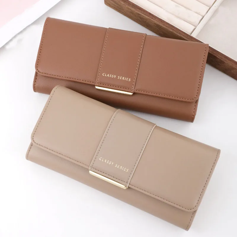 Western Patchwork PU Leather Long Women Wallet Large Capacity Multi-cards Coin Purse for Ladies