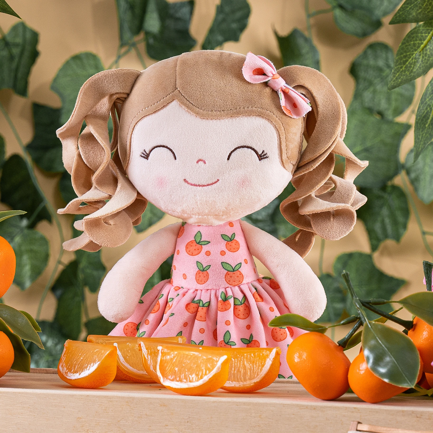 Plush Doll Baby Doll curly hair dolls 2023 new design fruit toys 30cm