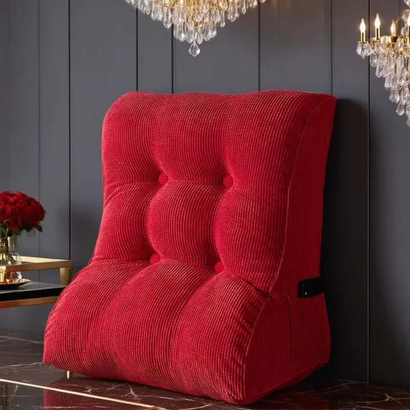 

1pc Office chair pillow support waist cushion modern triangle solid color plush backrest cushion sofa backrest pillow bed