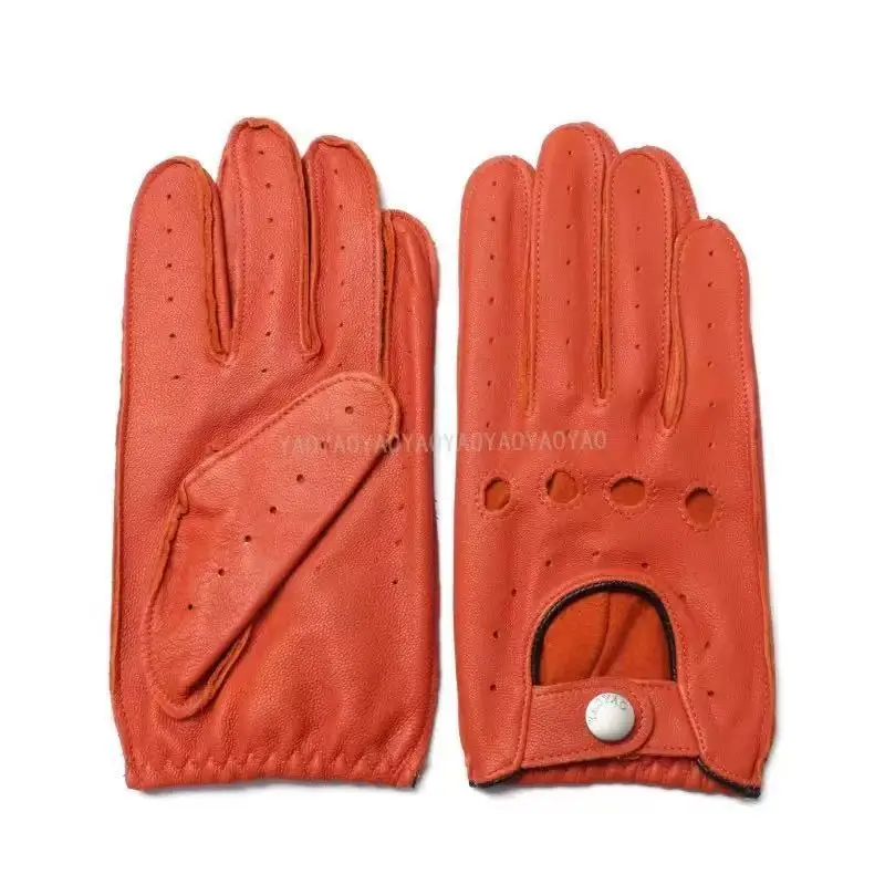 top-quality-leather-gloves-for-men-male-unllined-pure-goatskin-soft-driving-mittens-hombre-red-black-two-color-chic-eldiven