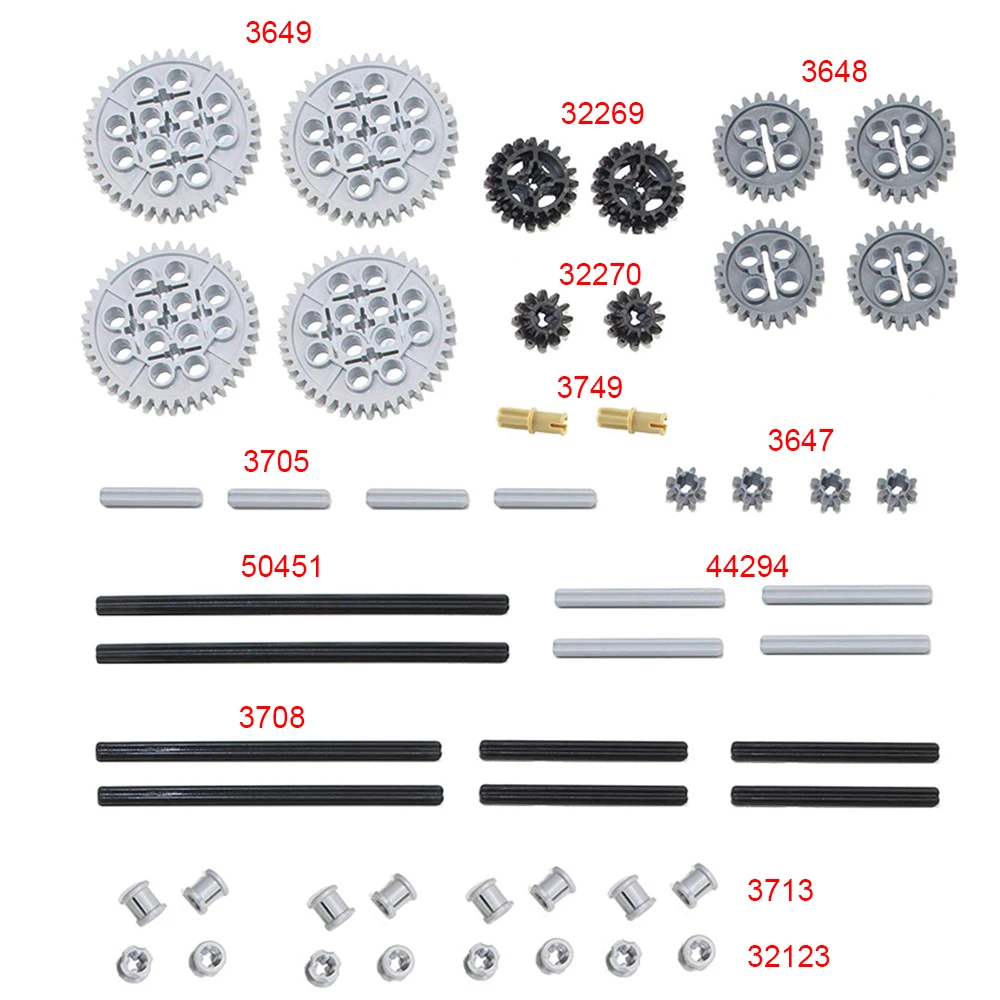 Engrenagem/eixo blocos de construção técnicos faixas rodas conjunto multi-especificação engrenagens quebra-cabeça diy brinquedos acessórios moc tijolos modelo