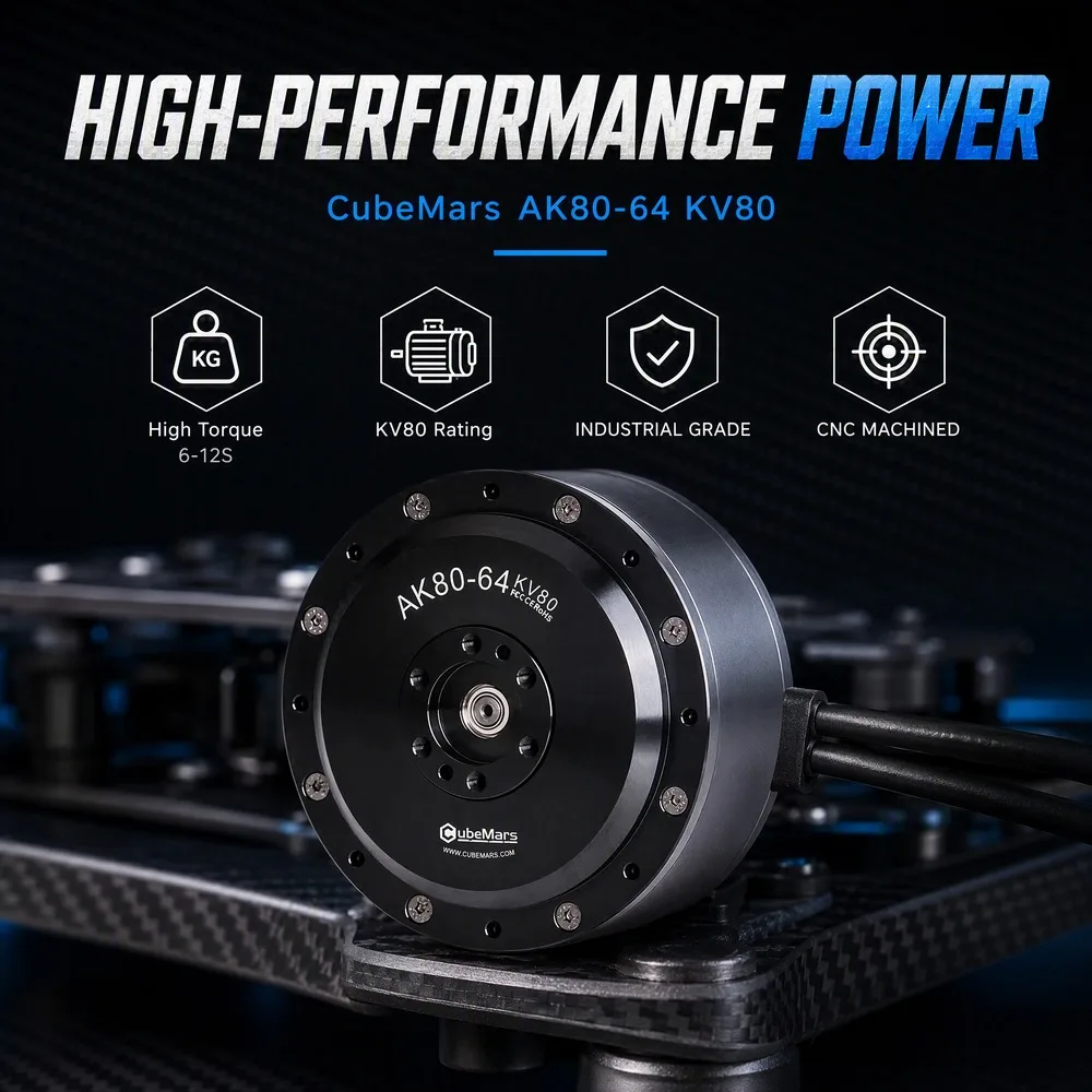 CubeMars AK80-64 KV80 6-12S Planetary Gearheads High-Torque Motors For Exoskeletons Robots Collaborative
