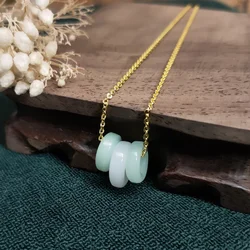 Jade Ring Pendant Talismans Stone Chains Luxury Necklaces Lucky Necklace Charms Charm Chain Energy Natural Jewelry Men
