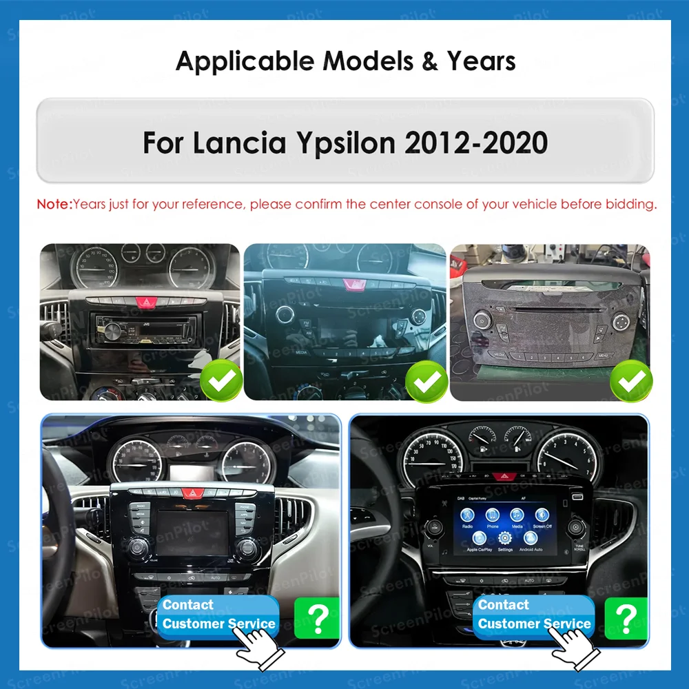 7''Android 16 Car Radio For Lancia YPSILON 2011 2012 2013 - 2016 Stereo Head Multimedia Video Player GPS Navigation Touch Screen