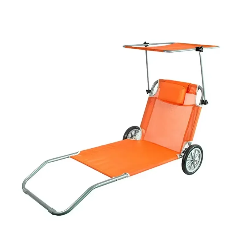 for Modern Outdoor Lightweight Aluminum Foldable Sun Lounge Beach Chair with Wheels Portable Design Durable Comfortable