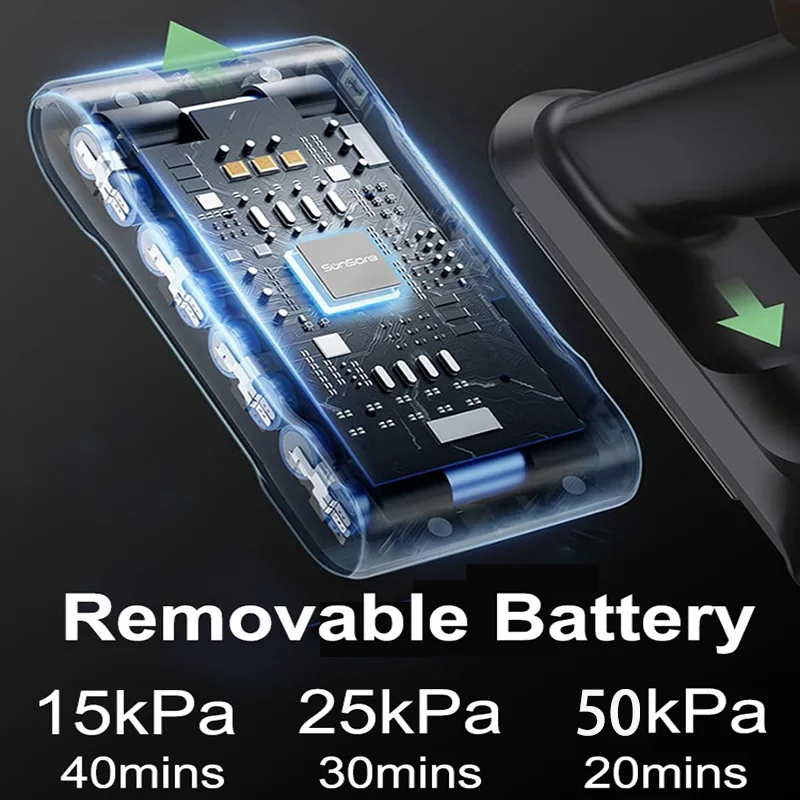 50000Pa 550W 무선 진공 청소기, 탈착식 배터리, 40분 휴대용 스위퍼 기계, LED 터치스크린, 가정용 먼지 청소기