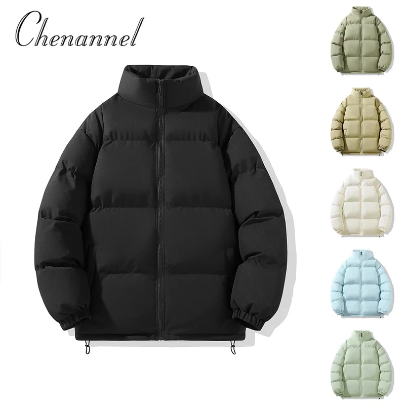 

Толстая хлопковая стеганая одежда для мужчин и женщин зимой, свободные и теплые хлебные куртки, хлопковые стеганые куртки с воротником-стойкой