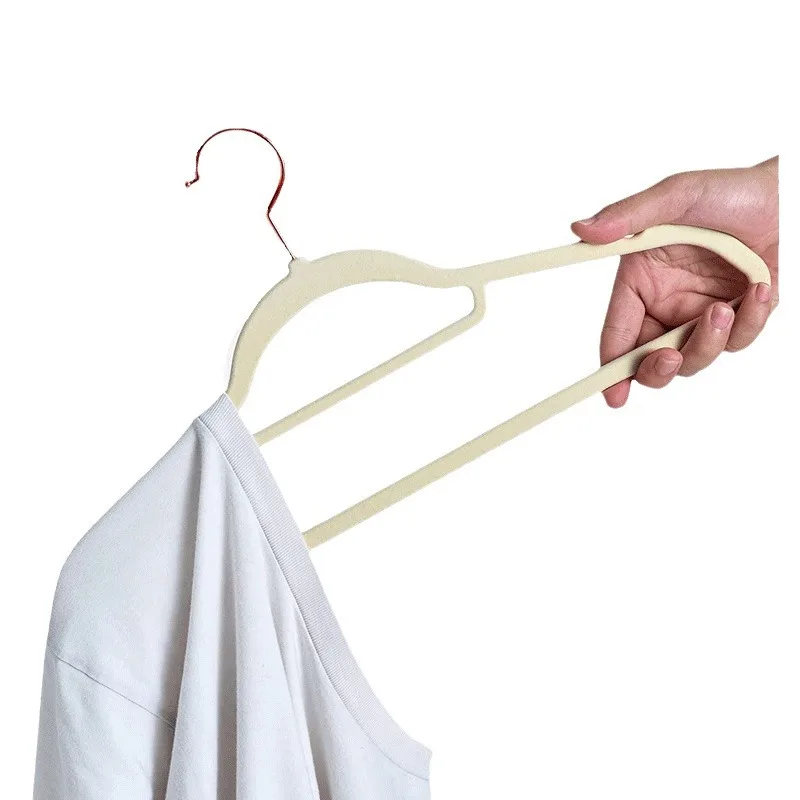 Seamless flocking rack for non-slip plastic clothes hanging home magic rack clothes brace